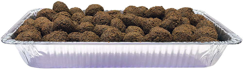 Crispy falafel prepared fresh for Middle Eastern catering orders