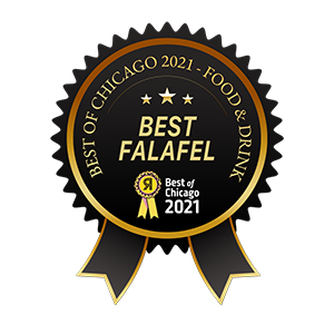 Best Falafel in Chicago award badge for Sultan’s Market from the Chicago Reader