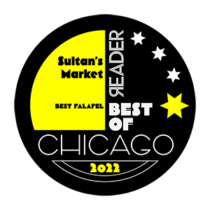 Best Falafel in Chicago award badge for Sultan’s Market from the Chicago Reader