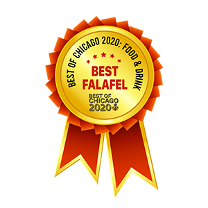 Best Falafel in Chicago award badge for Sultan’s Market from the Chicago Reader